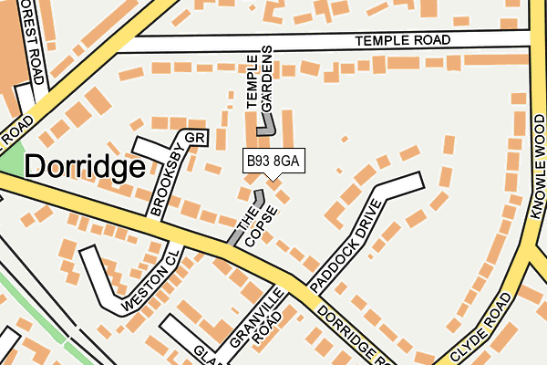 B93 8GA map - OS OpenMap – Local (Ordnance Survey)