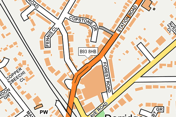 B93 8HB map - OS OpenMap – Local (Ordnance Survey)