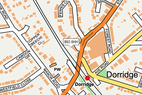 B93 8HH map - OS OpenMap – Local (Ordnance Survey)