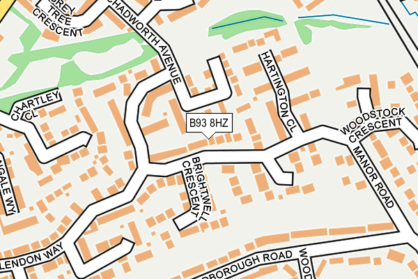B93 8HZ map - OS OpenMap – Local (Ordnance Survey)