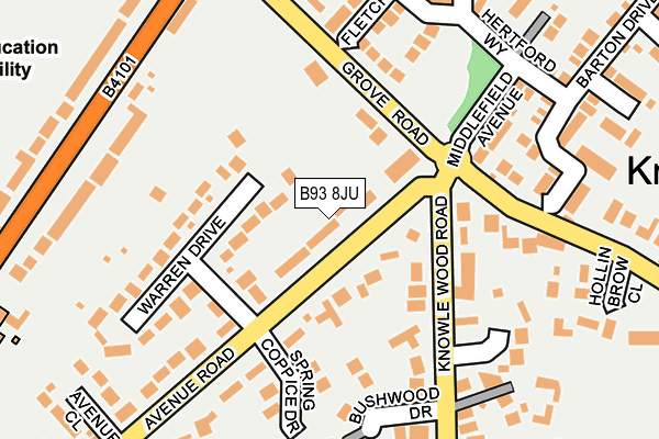 B93 8JU map - OS OpenMap – Local (Ordnance Survey)