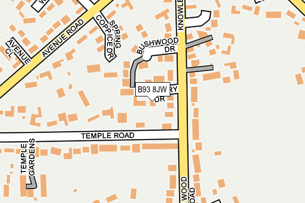 B93 8JW map - OS OpenMap – Local (Ordnance Survey)