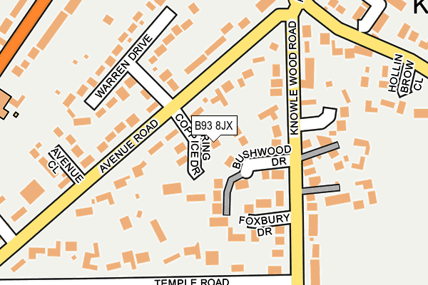 B93 8JX map - OS OpenMap – Local (Ordnance Survey)