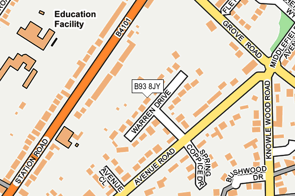 B93 8JY map - OS OpenMap – Local (Ordnance Survey)