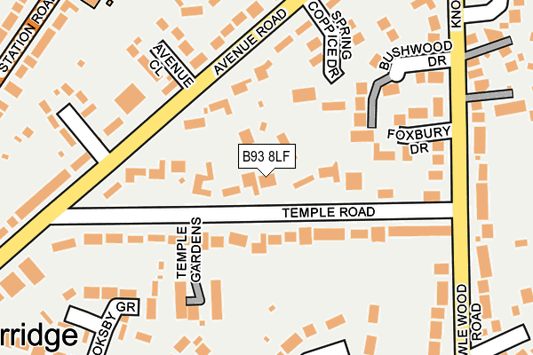 B93 8LF map - OS OpenMap – Local (Ordnance Survey)