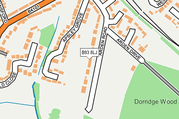 B93 8LJ map - OS OpenMap – Local (Ordnance Survey)