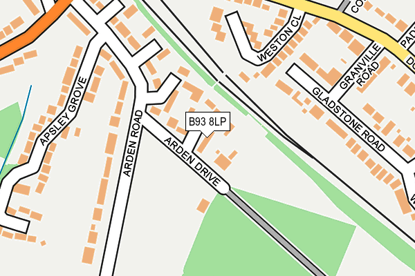 B93 8LP map - OS OpenMap – Local (Ordnance Survey)