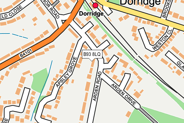 B93 8LQ map - OS OpenMap – Local (Ordnance Survey)