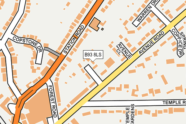 B93 8LS map - OS OpenMap – Local (Ordnance Survey)