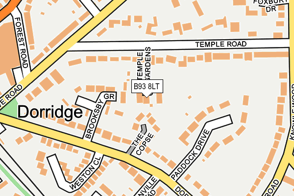 B93 8LT map - OS OpenMap – Local (Ordnance Survey)