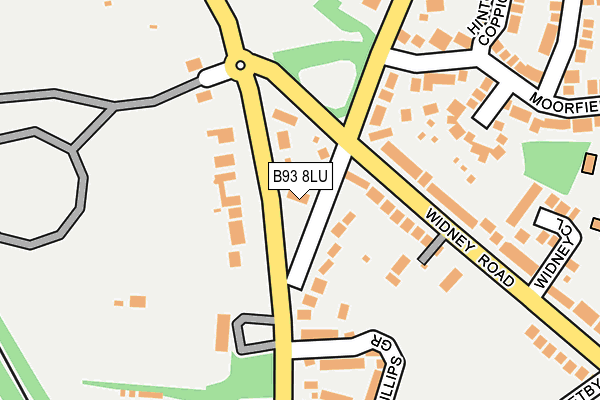 B93 8LU map - OS OpenMap – Local (Ordnance Survey)
