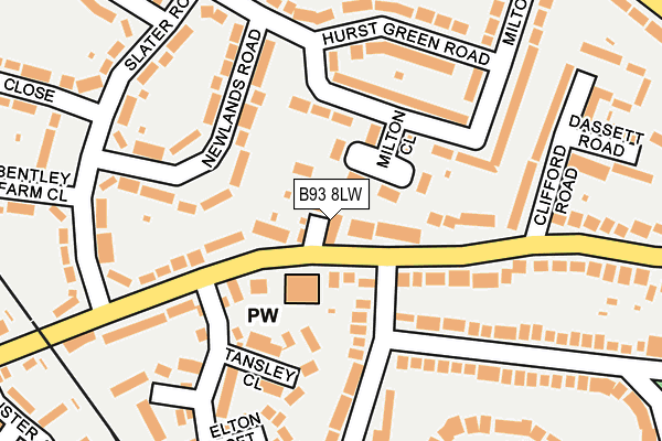 B93 8LW map - OS OpenMap – Local (Ordnance Survey)