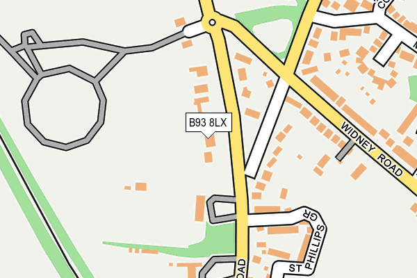 B93 8LX map - OS OpenMap – Local (Ordnance Survey)