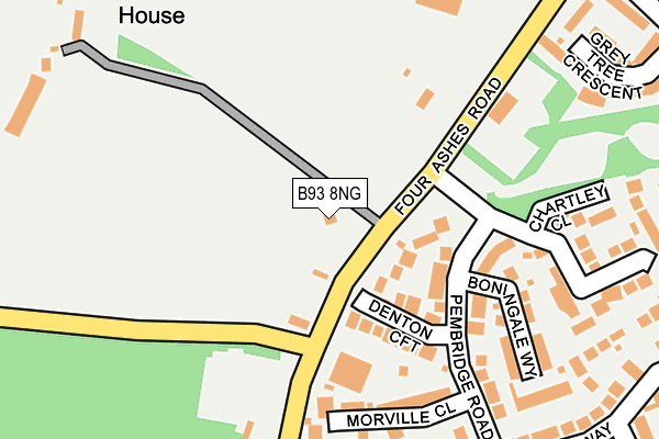 B93 8NG map - OS OpenMap – Local (Ordnance Survey)