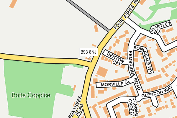 B93 8NJ map - OS OpenMap – Local (Ordnance Survey)