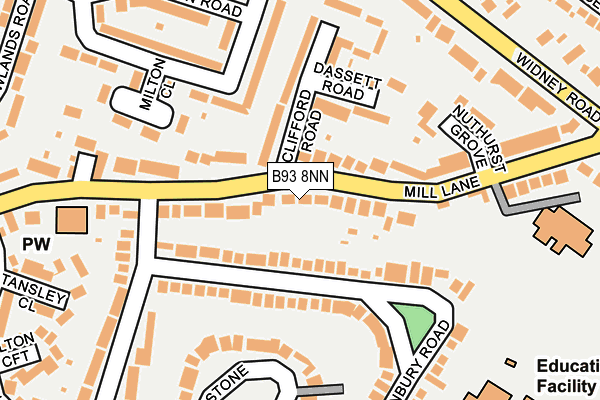 B93 8NN map - OS OpenMap – Local (Ordnance Survey)