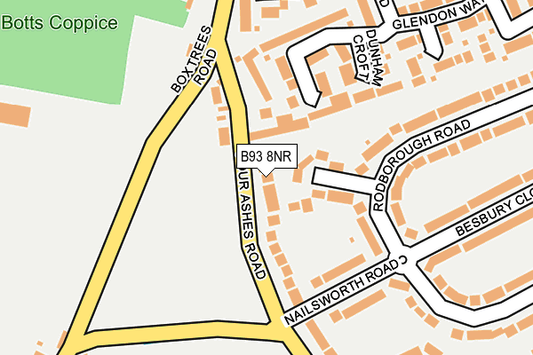 B93 8NR map - OS OpenMap – Local (Ordnance Survey)