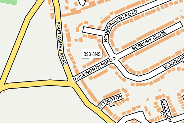 B93 8NS map - OS OpenMap – Local (Ordnance Survey)