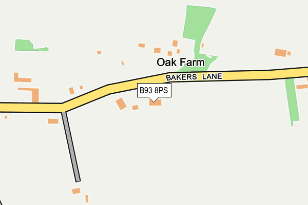 B93 8PS map - OS OpenMap – Local (Ordnance Survey)