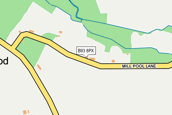 B93 8PX map - OS OpenMap – Local (Ordnance Survey)