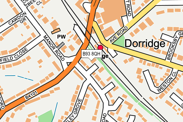 B93 8QH map - OS OpenMap – Local (Ordnance Survey)