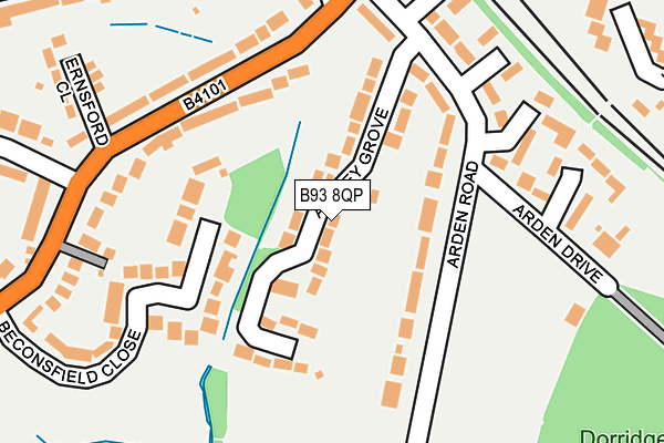 B93 8QP map - OS OpenMap – Local (Ordnance Survey)