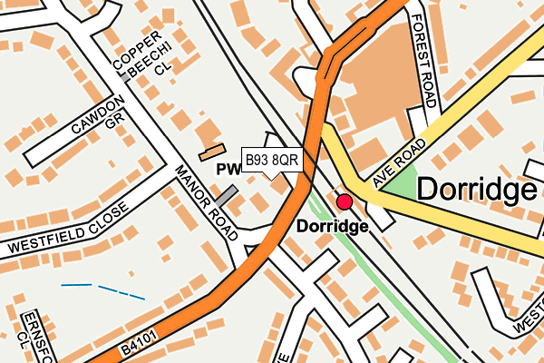 B93 8QR map - OS OpenMap – Local (Ordnance Survey)