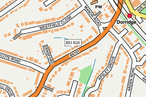 B93 8QS map - OS OpenMap – Local (Ordnance Survey)