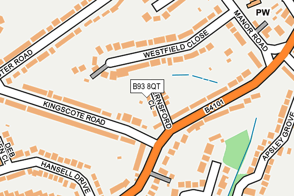 B93 8QT map - OS OpenMap – Local (Ordnance Survey)