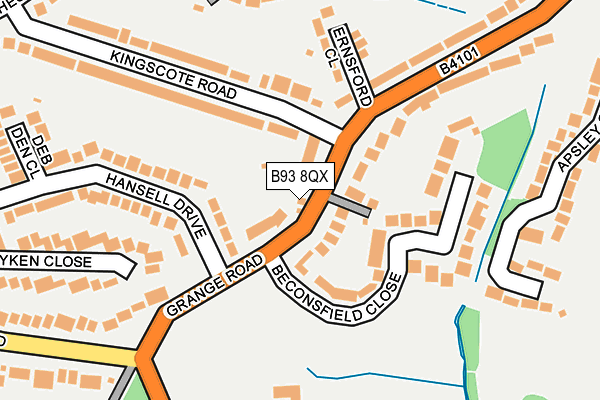B93 8QX map - OS OpenMap – Local (Ordnance Survey)