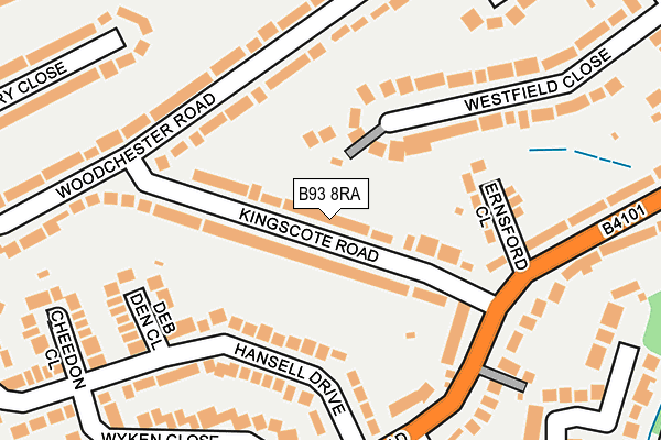 B93 8RA map - OS OpenMap – Local (Ordnance Survey)