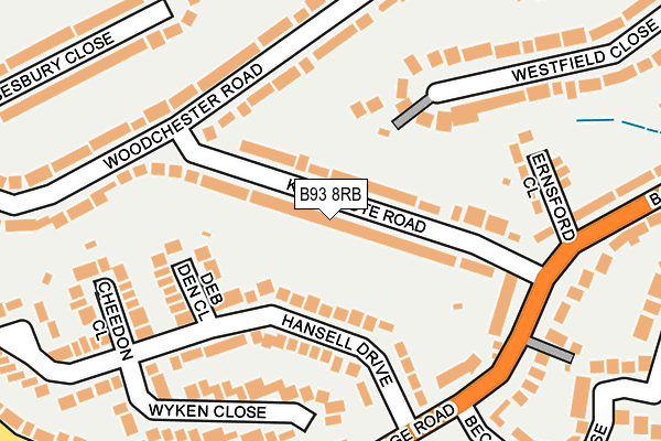 B93 8RB map - OS OpenMap – Local (Ordnance Survey)