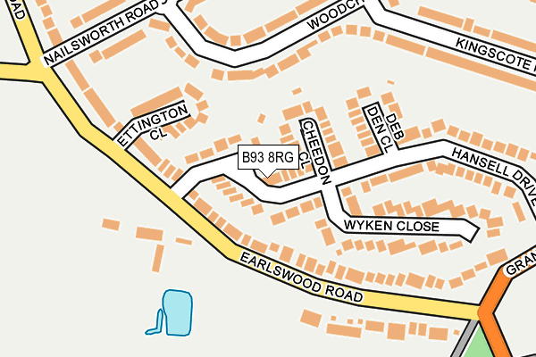 B93 8RG map - OS OpenMap – Local (Ordnance Survey)