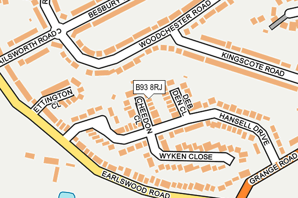 B93 8RJ map - OS OpenMap – Local (Ordnance Survey)