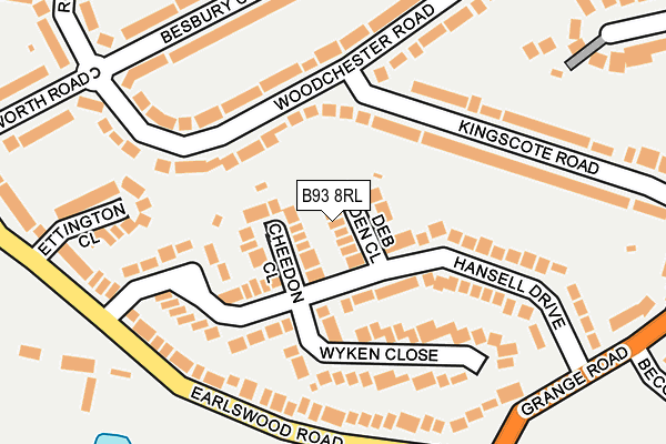 B93 8RL map - OS OpenMap – Local (Ordnance Survey)