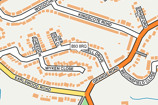 B93 8RQ map - OS OpenMap – Local (Ordnance Survey)