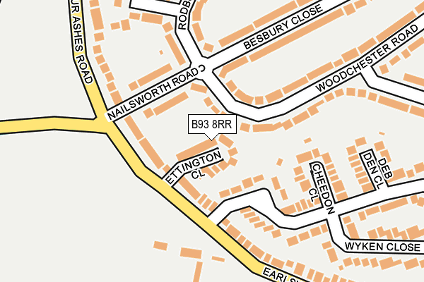 B93 8RR map - OS OpenMap – Local (Ordnance Survey)