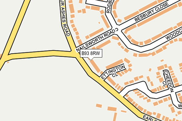 B93 8RW map - OS OpenMap – Local (Ordnance Survey)