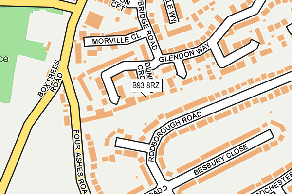 B93 8RZ map - OS OpenMap – Local (Ordnance Survey)