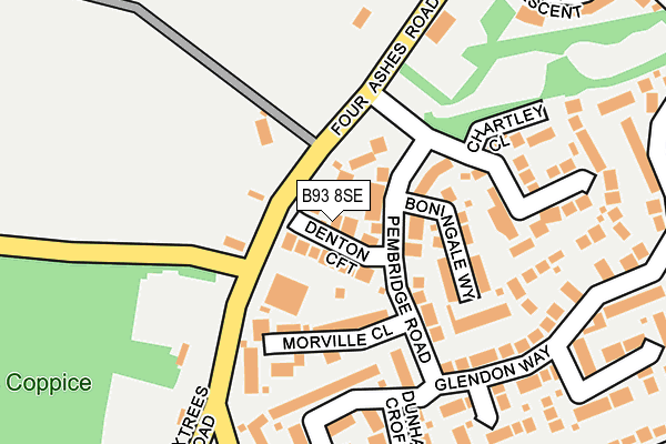 B93 8SE map - OS OpenMap – Local (Ordnance Survey)