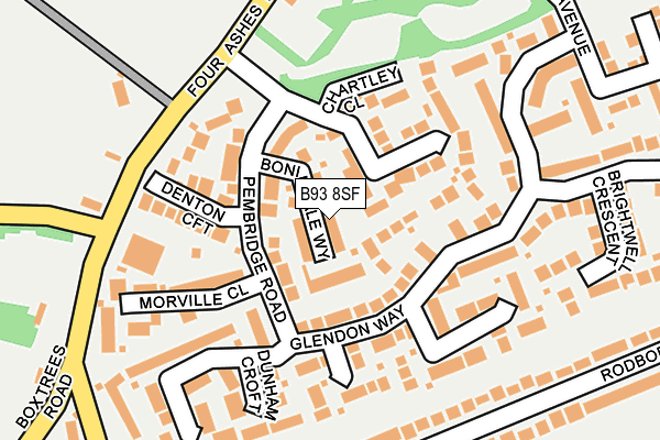B93 8SF map - OS OpenMap – Local (Ordnance Survey)