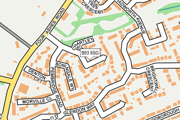 B93 8SG map - OS OpenMap – Local (Ordnance Survey)