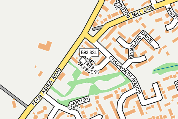 B93 8SL map - OS OpenMap – Local (Ordnance Survey)