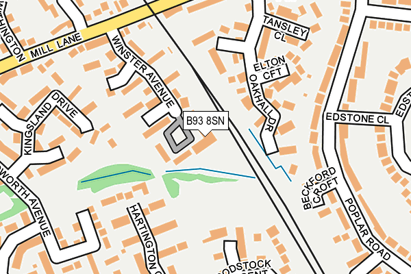 B93 8SN map - OS OpenMap – Local (Ordnance Survey)