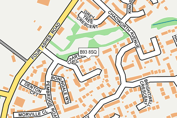 B93 8SQ map - OS OpenMap – Local (Ordnance Survey)