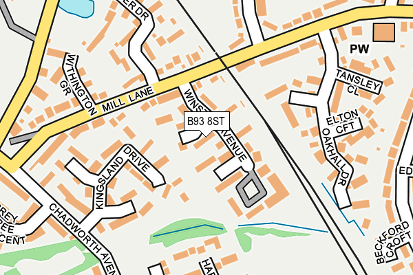 B93 8ST map - OS OpenMap – Local (Ordnance Survey)
