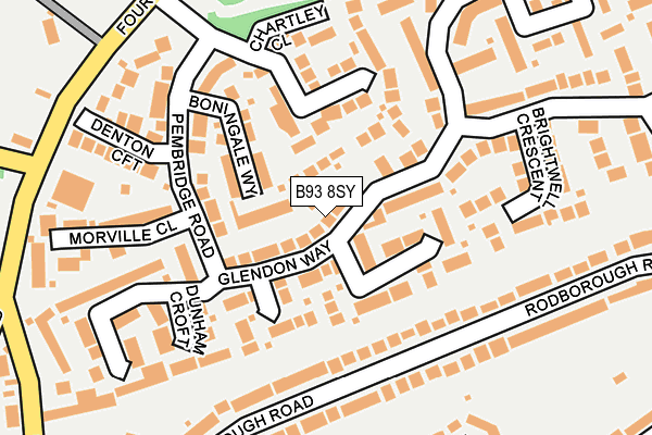 B93 8SY map - OS OpenMap – Local (Ordnance Survey)