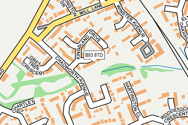 B93 8TD map - OS OpenMap – Local (Ordnance Survey)