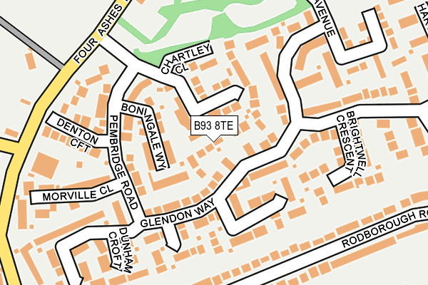 B93 8TE map - OS OpenMap – Local (Ordnance Survey)