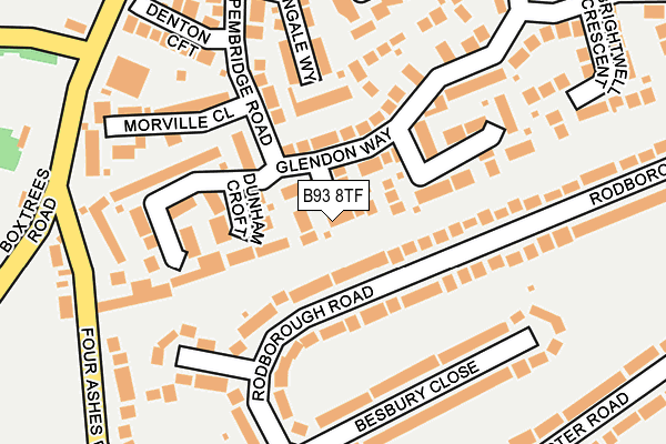 B93 8TF map - OS OpenMap – Local (Ordnance Survey)